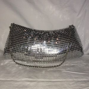 Chain mesh silver purse